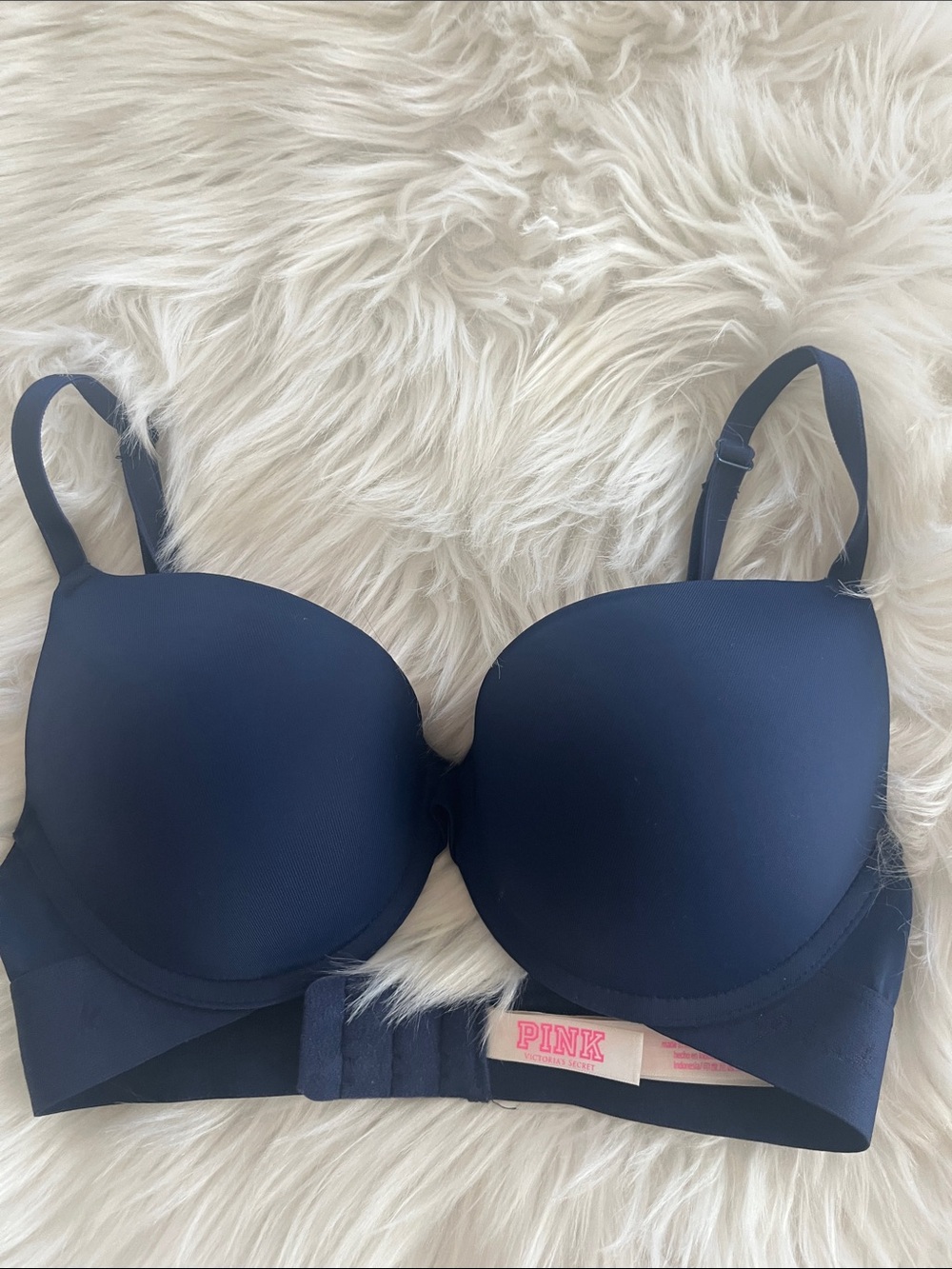 PINK Victoria's Secret Navy logo-banded Smooth Molded Bra